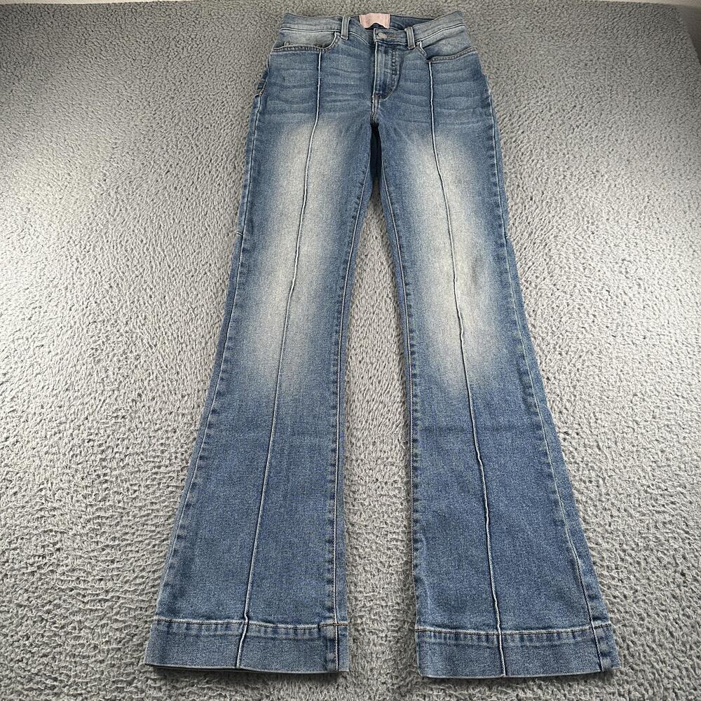 Revice Star Flare Jeans Womens 29(27 Fit) Blue High Rise Stretch Front Seam